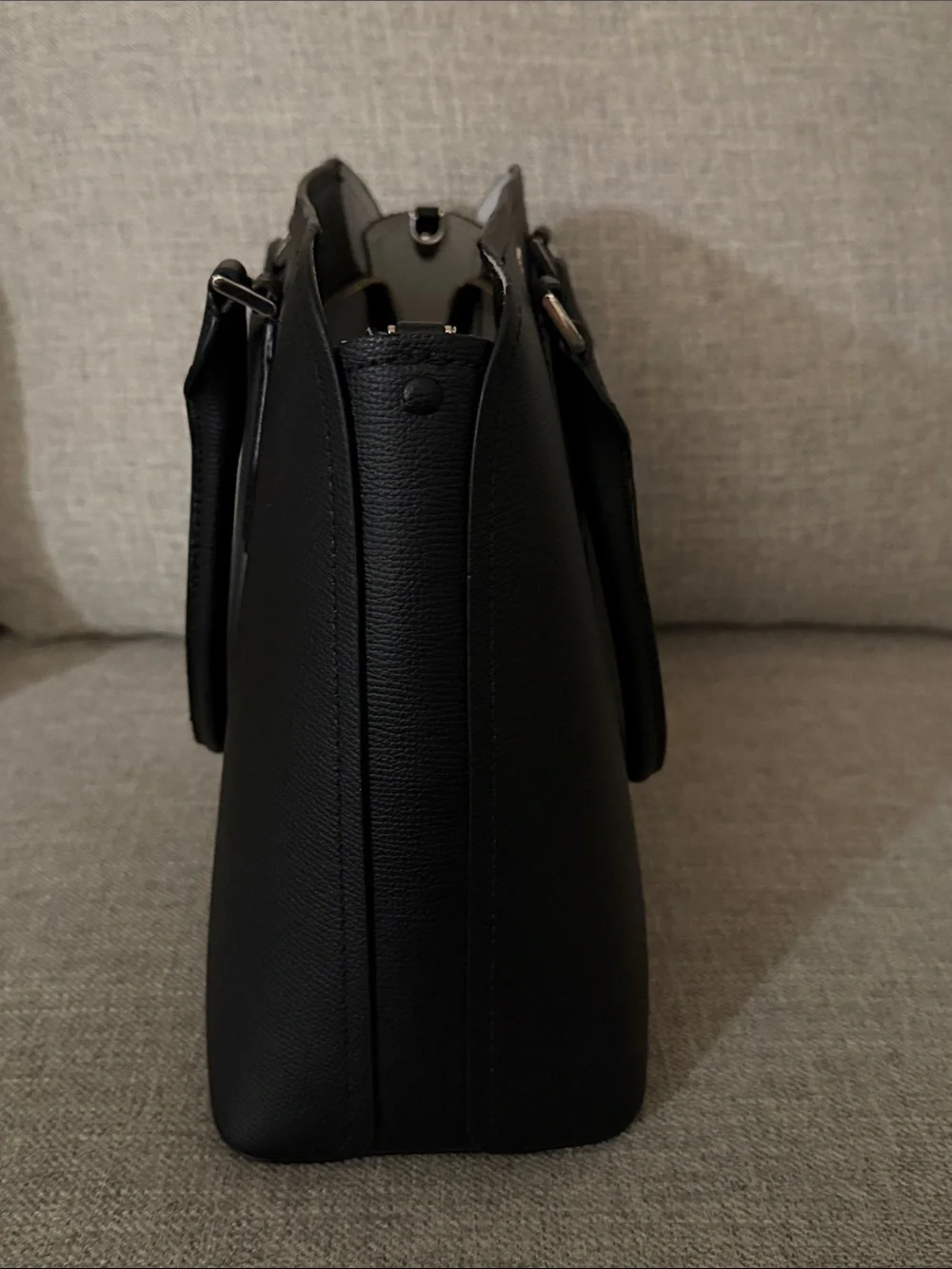 kate spade Darcy small black leather satchel with gold logo